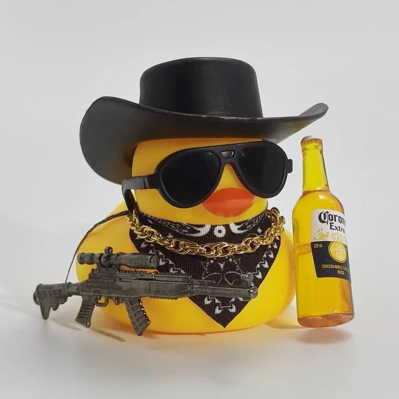 Cowboy Rubber Duck Car Ornament for Jeep Duck Car Dashboard Decorations Quirky Rubber Duck Car Accessories Funny Office Gifts